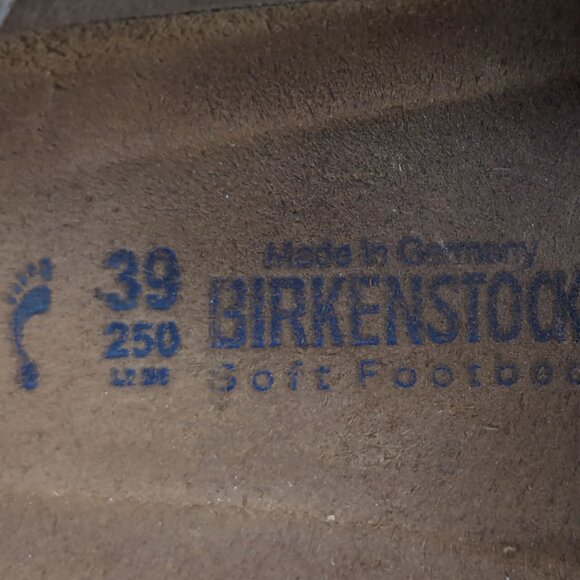 BIRKENSTOCK 39 Arizona Woven Yarn Taupe Nubuck Slide Soft Footbed Made Germany - Picture 6 of 8